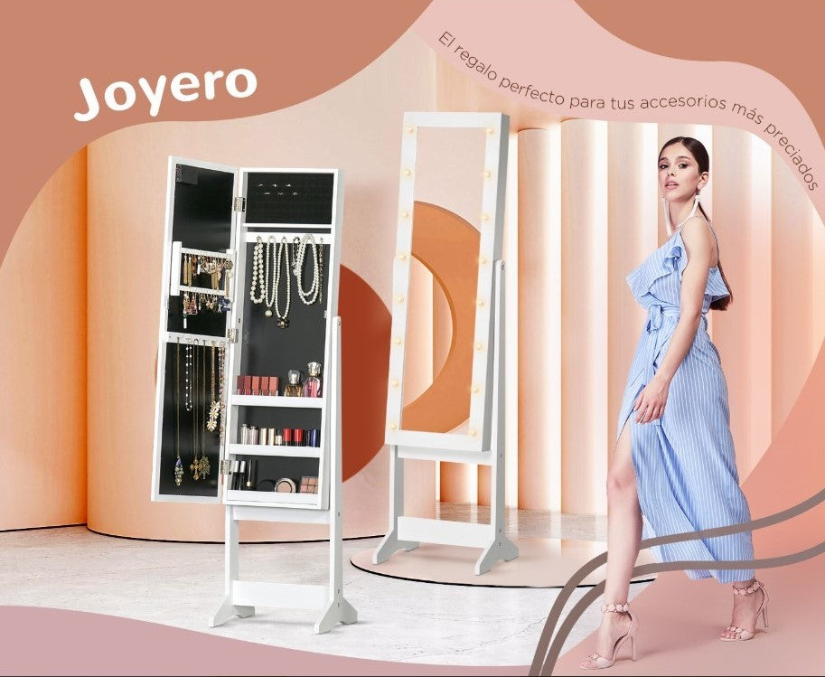 Espejo Joyero de Pie con LED Jewight