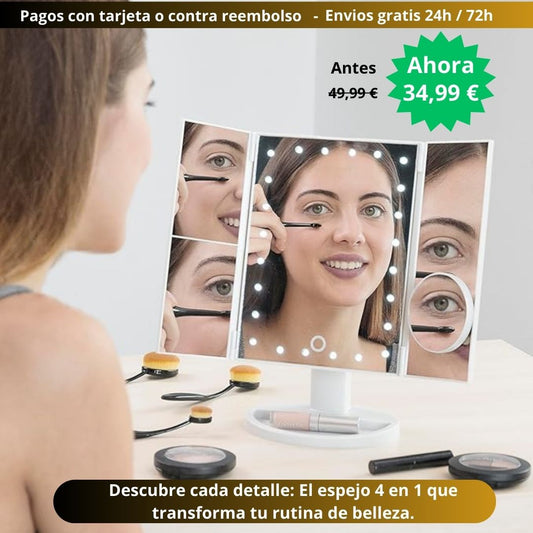 Espejo de Aumento con LED 4 en 1 Ledflect