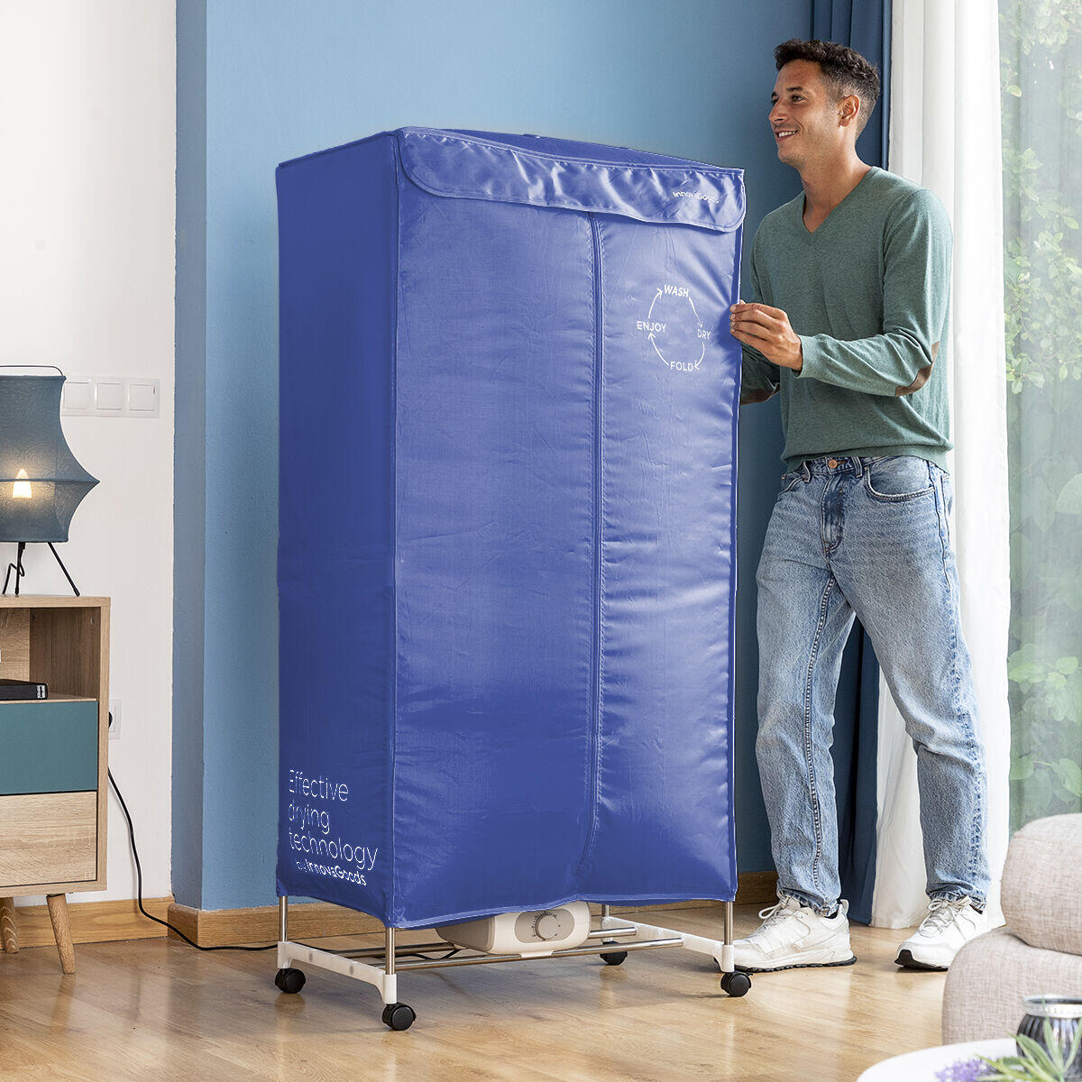 Secadora Eléctrica Portátil de 2 Alturas Dupledry Blue 1200 W